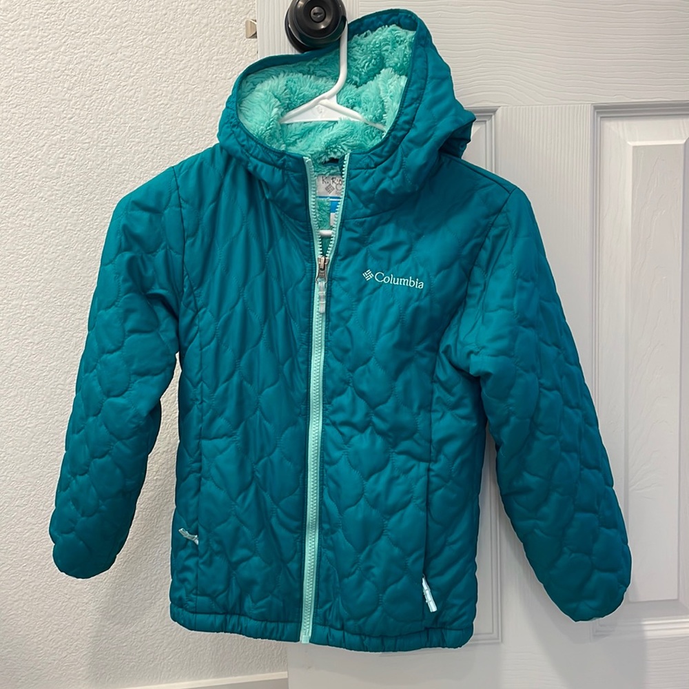 Girls teal blue/green Columbia coat. GUC.